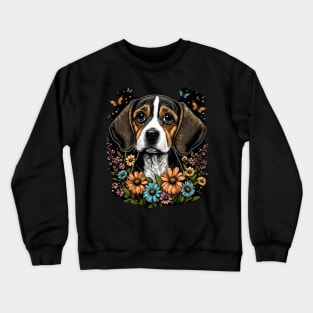 Beagle and Butterflies Crewneck Sweatshirt